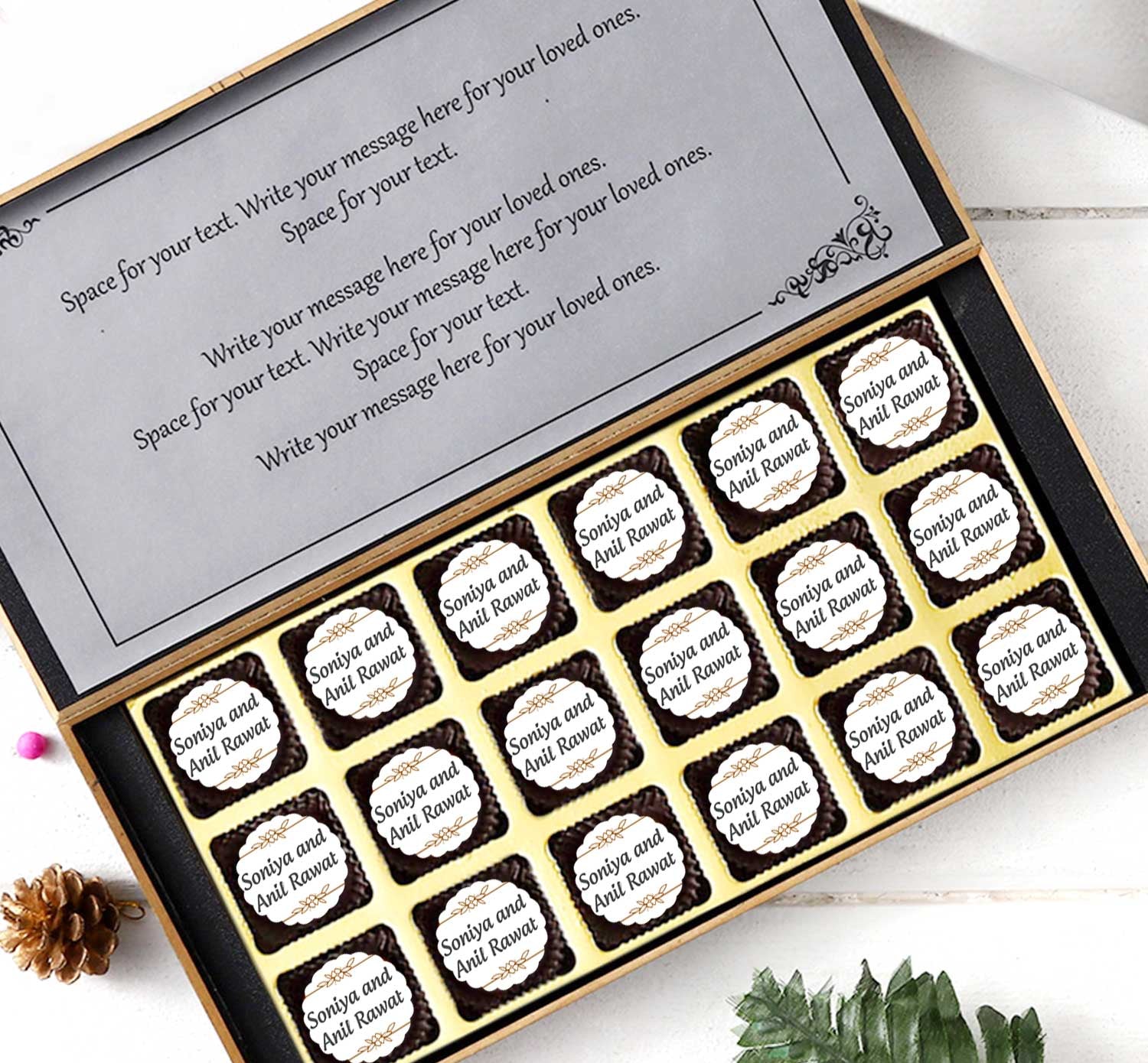 Personalised chocolates to celebrate the togetherness
