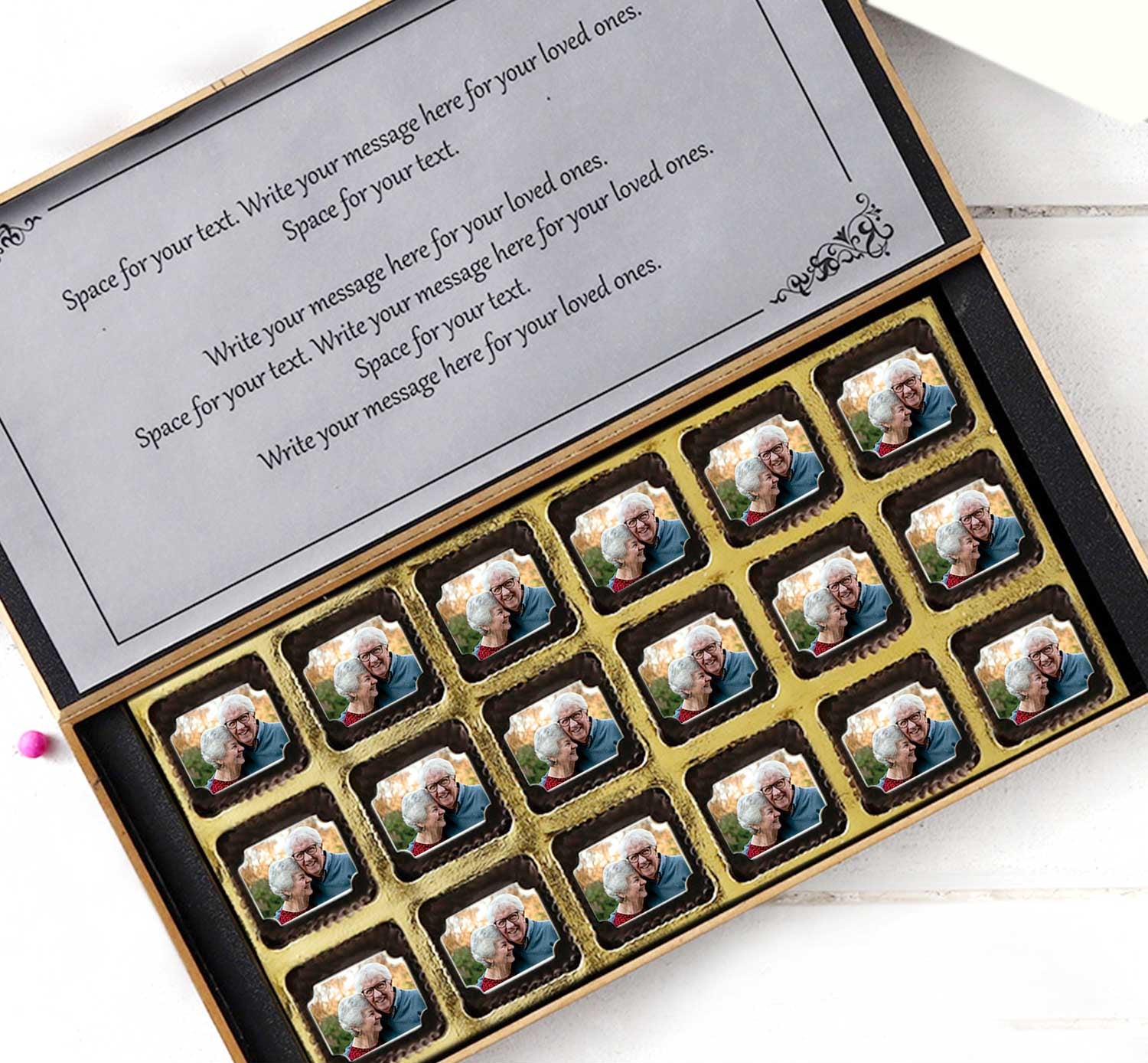 40th anniversary photo printed box of chocolates