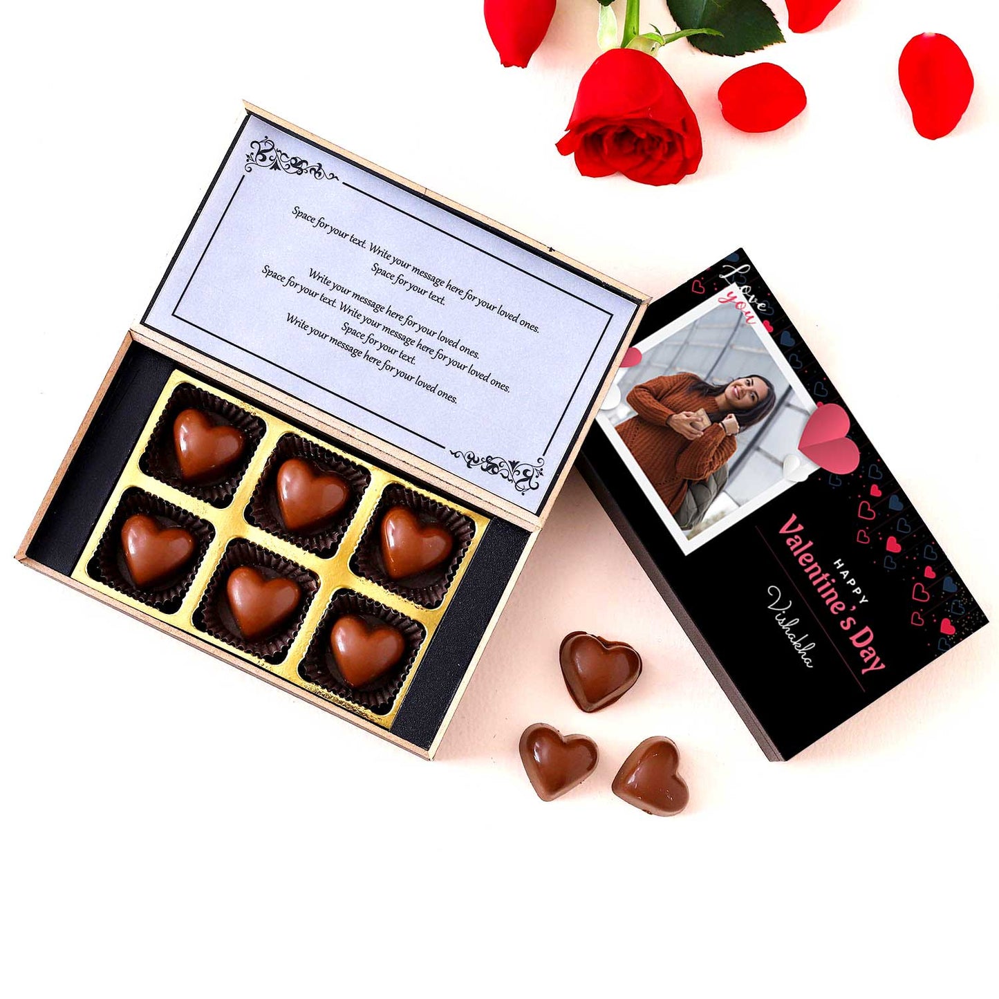 Valentine's Day Heart Love You Customised Chocolate Box
