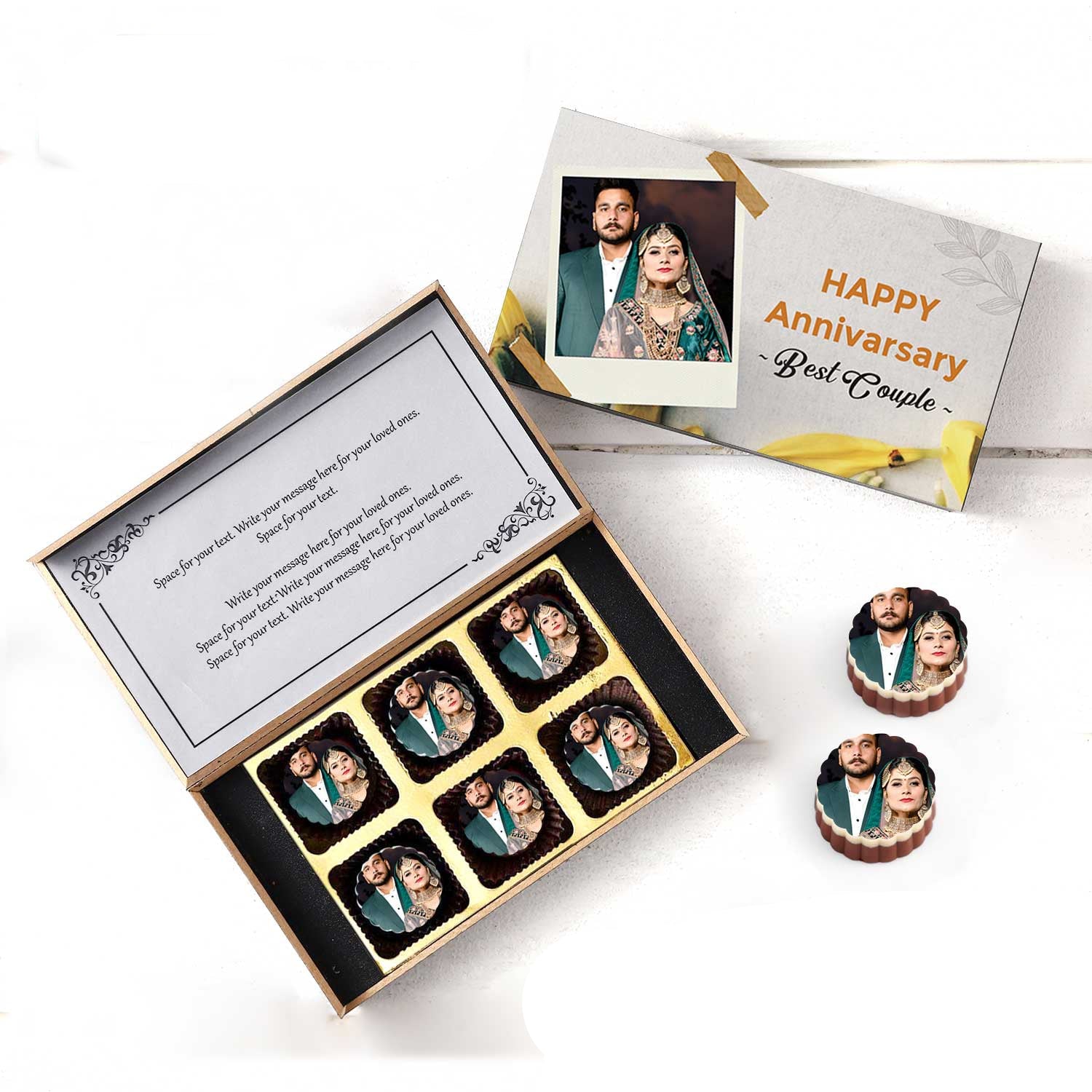 Personalized Printed Chocolates Gifts for Wedding Anniversary