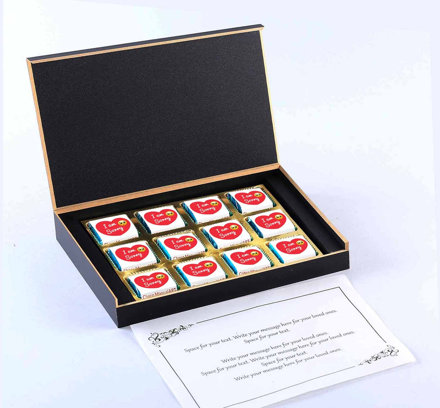 Miss you gifts for colleagues I Photo and Name printed chocolate box I Delicious chocolates I Free shipping across India I Elegant wooden packaging