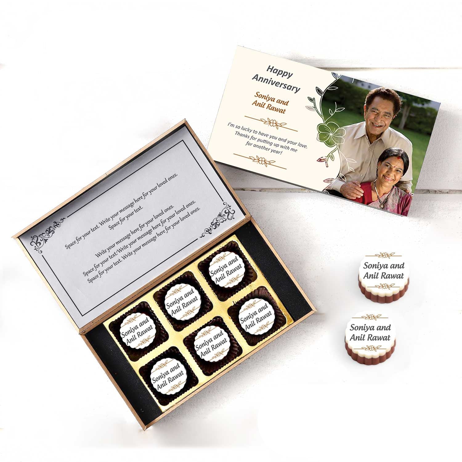 Personalised chocolates to celebrate the togetherness