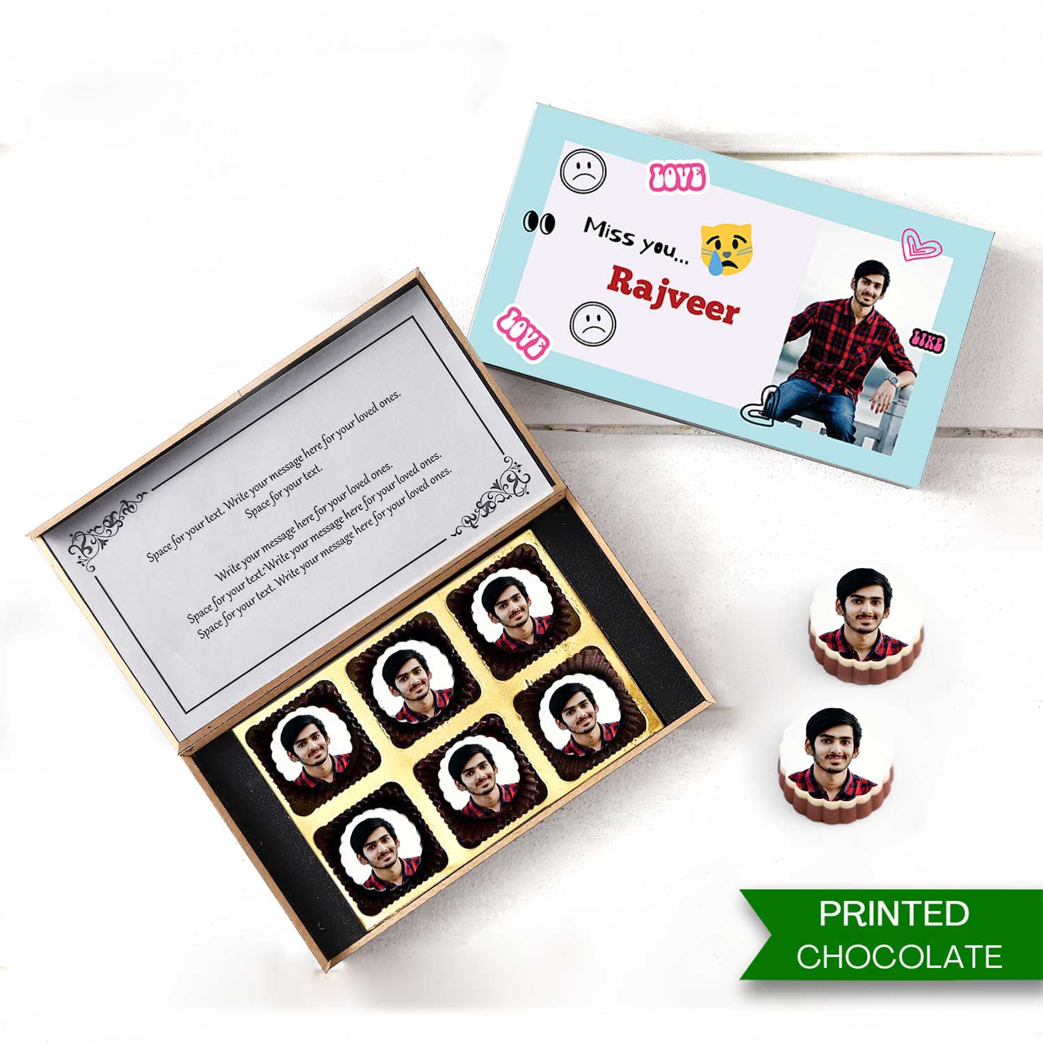 Buy Photo Printed Chocolate with Personalised Name