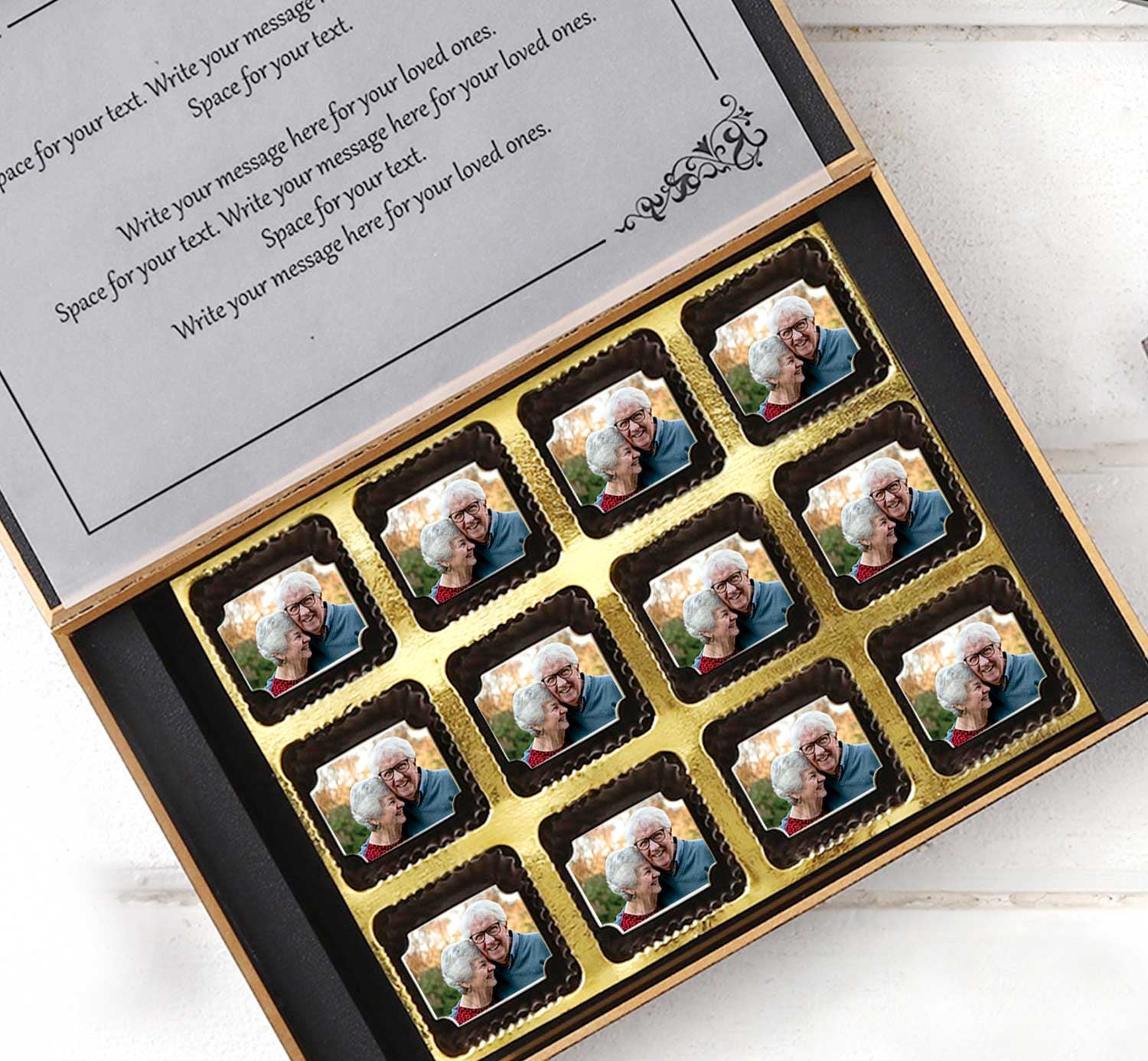40th anniversary photo printed box of chocolates