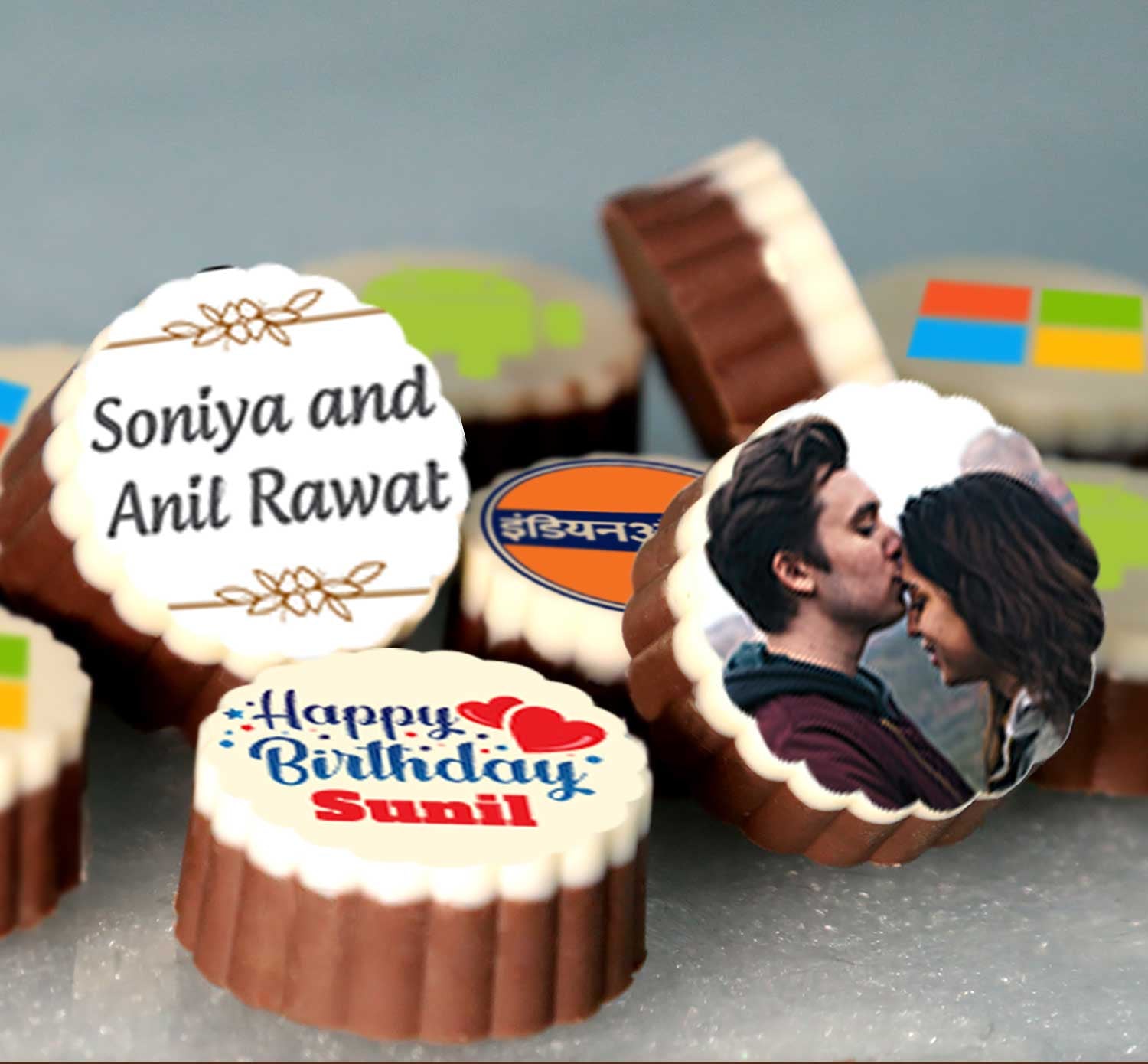 Personalised chocolates to celebrate the togetherness