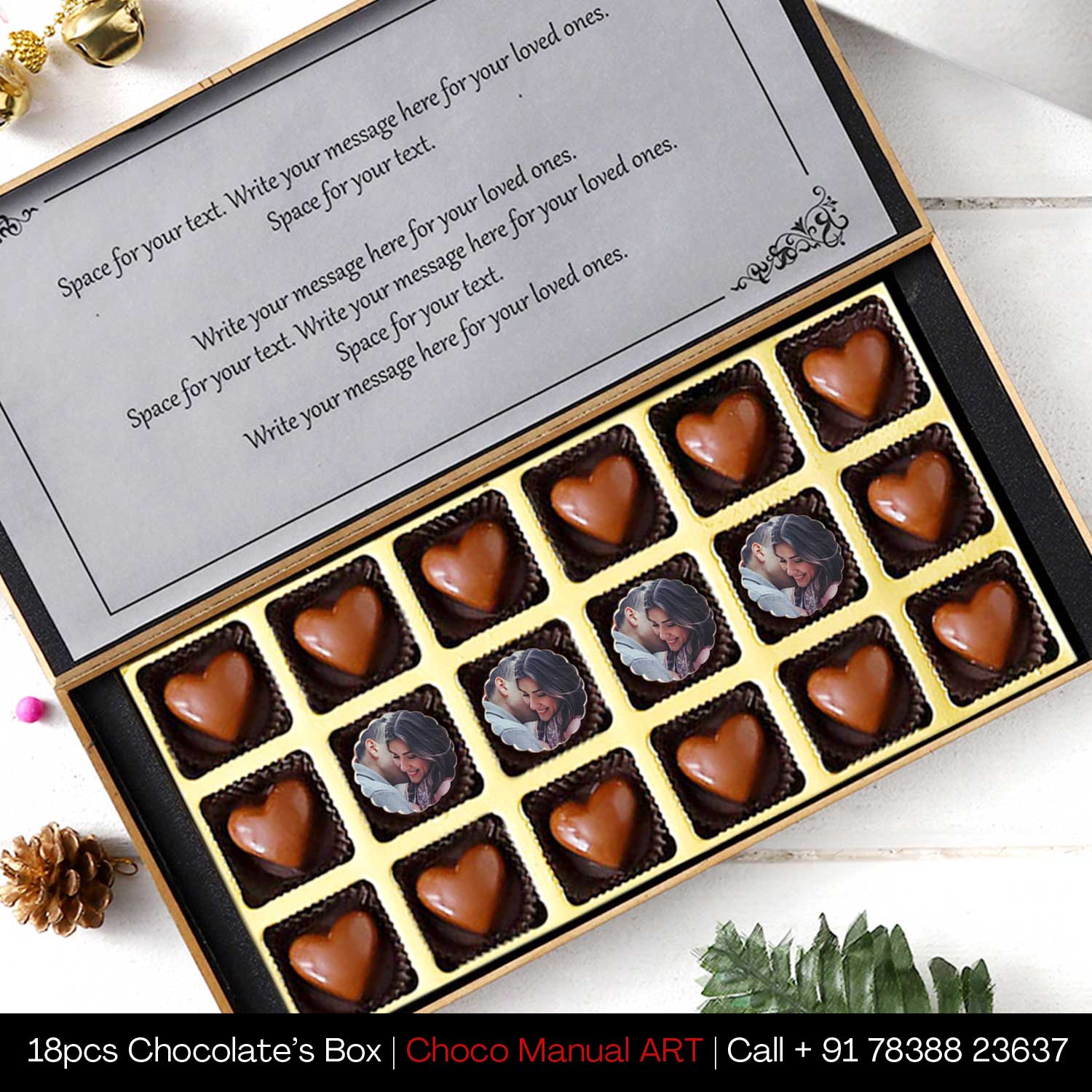 Happy Heart Shape Personalised Chocolate Box