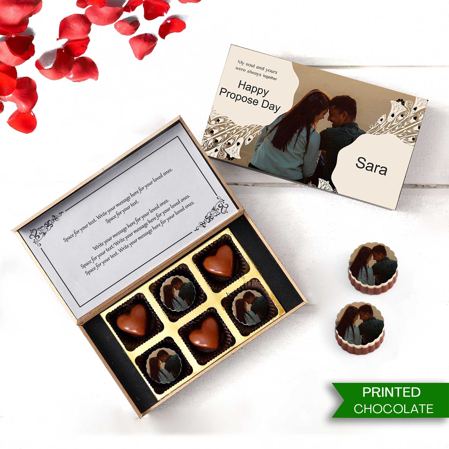 Buy @399 online Propose Day Printed Chocolate with photo/name