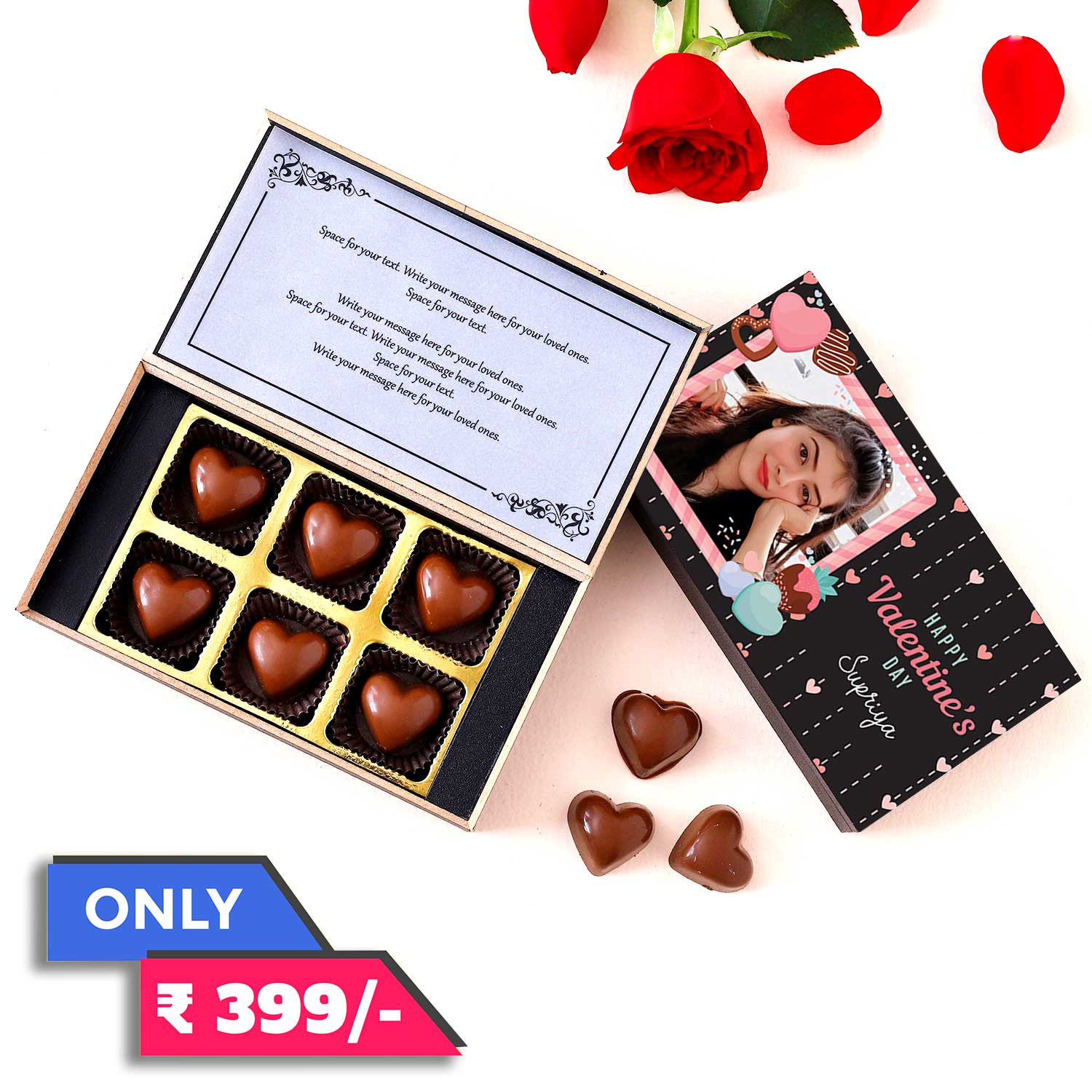 Valentine Love Special Greetings Personalised Chocolate Box