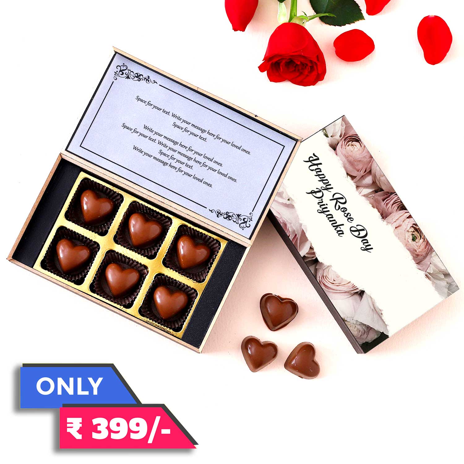 Rose Day Personalised  Chocolate gift I Buy at Choco ManualART