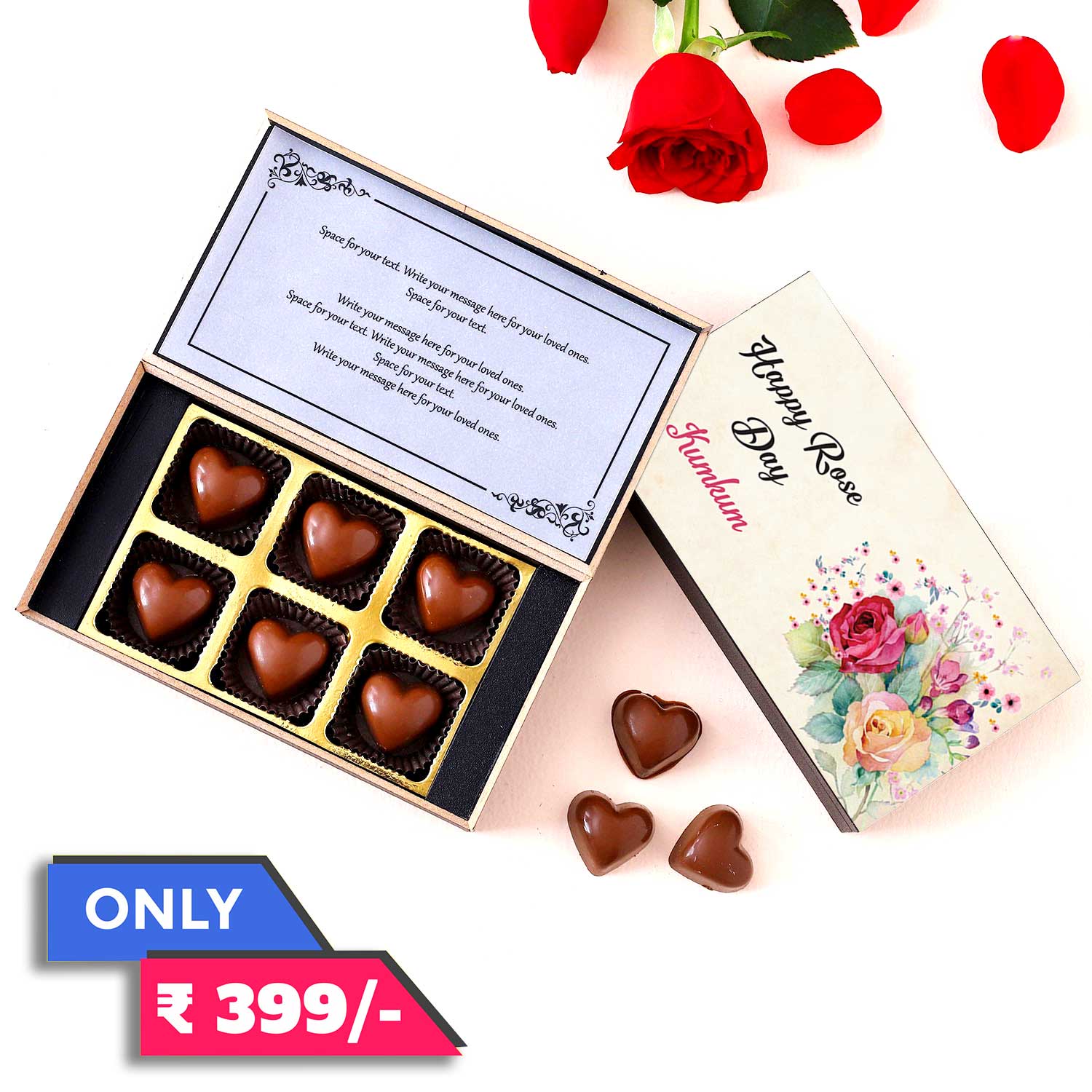 Send Rose Day Premium Personalised chocolate gift