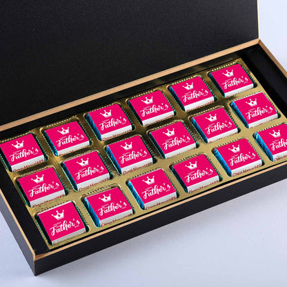 Elegant black father's day box with Personalised wrapped chocolates