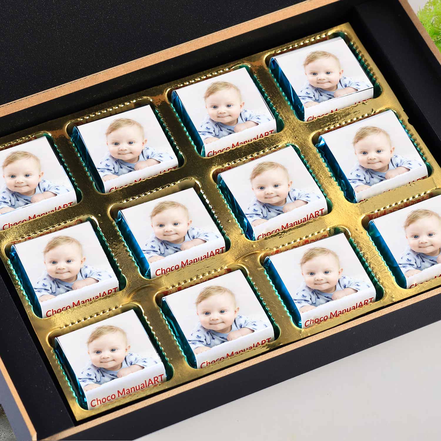Baby boy announcement gift.    Baby announcement chocolate boxes.  Customized chocolate boxes for baby boy.  Baby announcement gift boxes india.