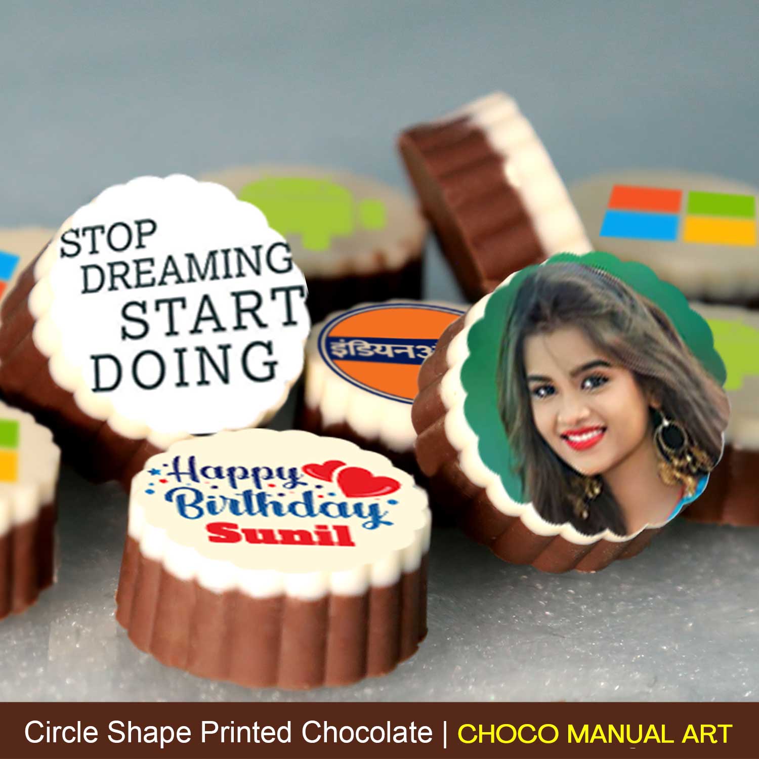 Customised best friend Printed Chocolate gifts to say Stop Dreaming Start Doing