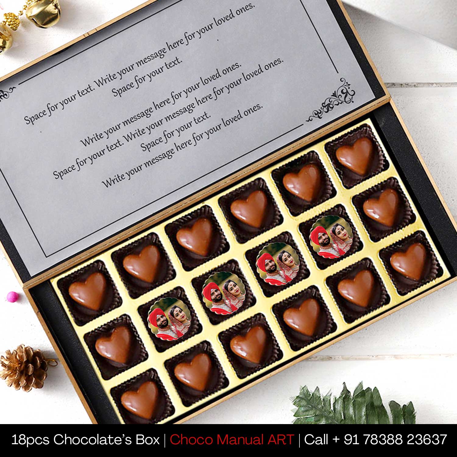 Personalized Hug Day chocolate gift with photo/name printed