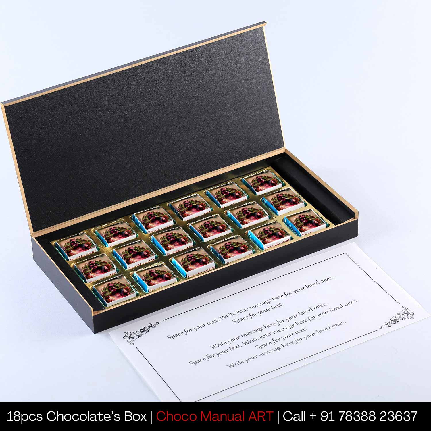 Colourful modern holi gift personalised wrapped chocolates