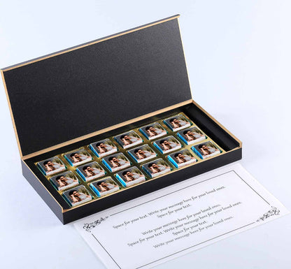 Unique Gift idea to say sorry chocolate box with Image and name printed I Delicious chocolates I Wooden box