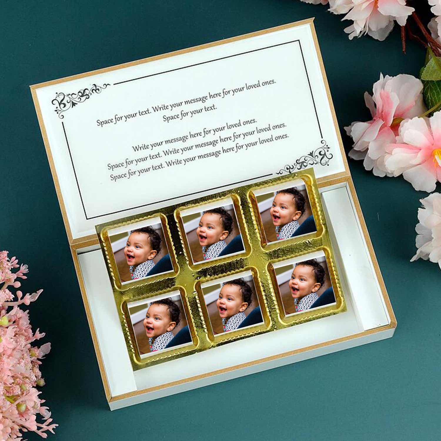 Write a Birthday Greeting Send them warm wishes for the birthday. Your message will be printed on butter paper and placed inside the gift box