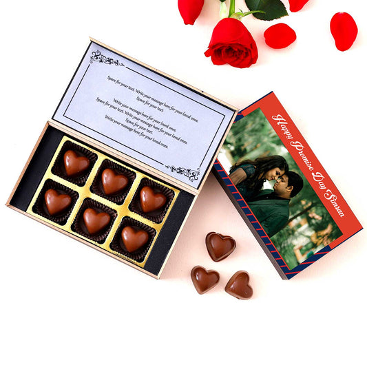 Personalized Promise Day chocolate gift with photo/name printed