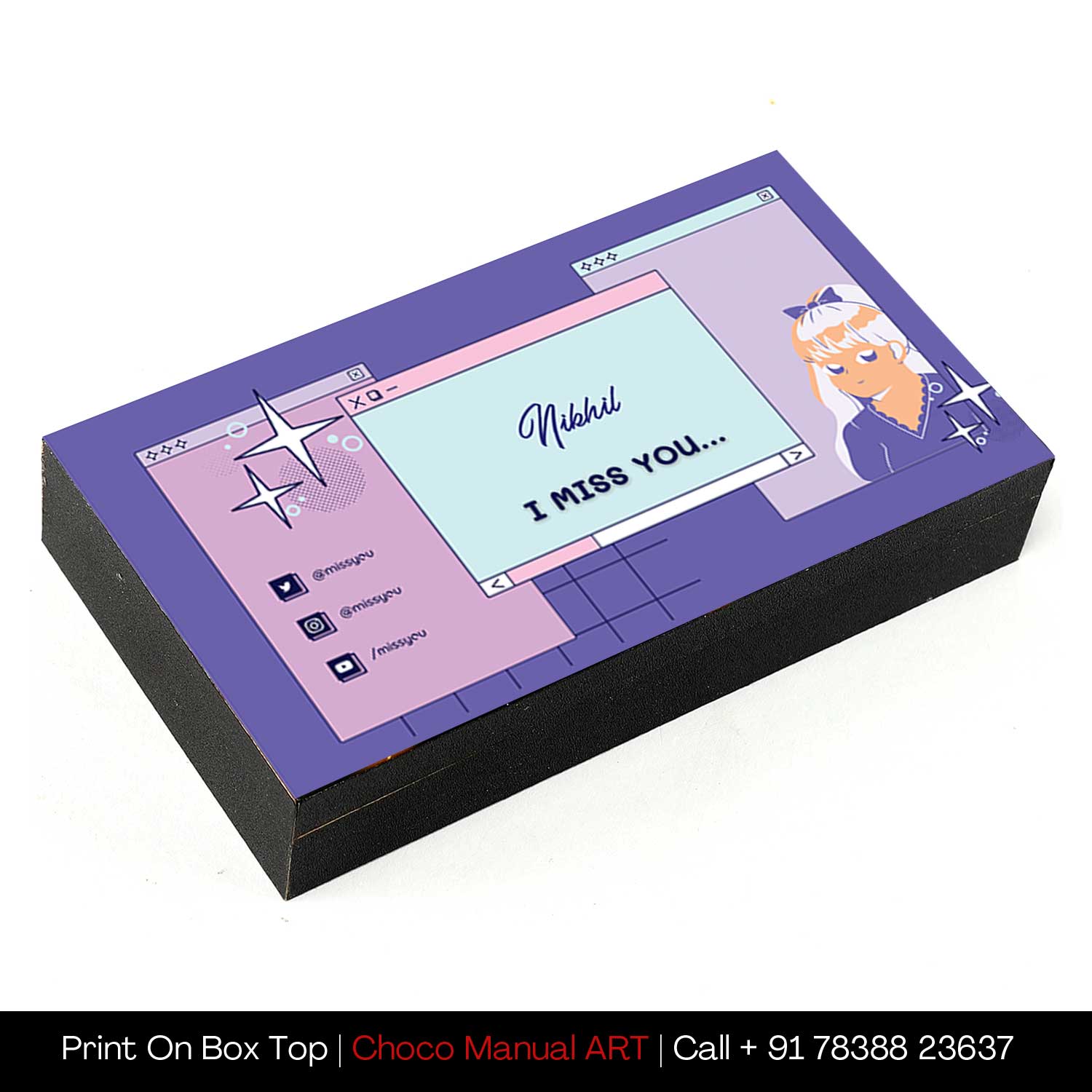 Miss YOU Printed Chocolate Online In India - Choco ManualART