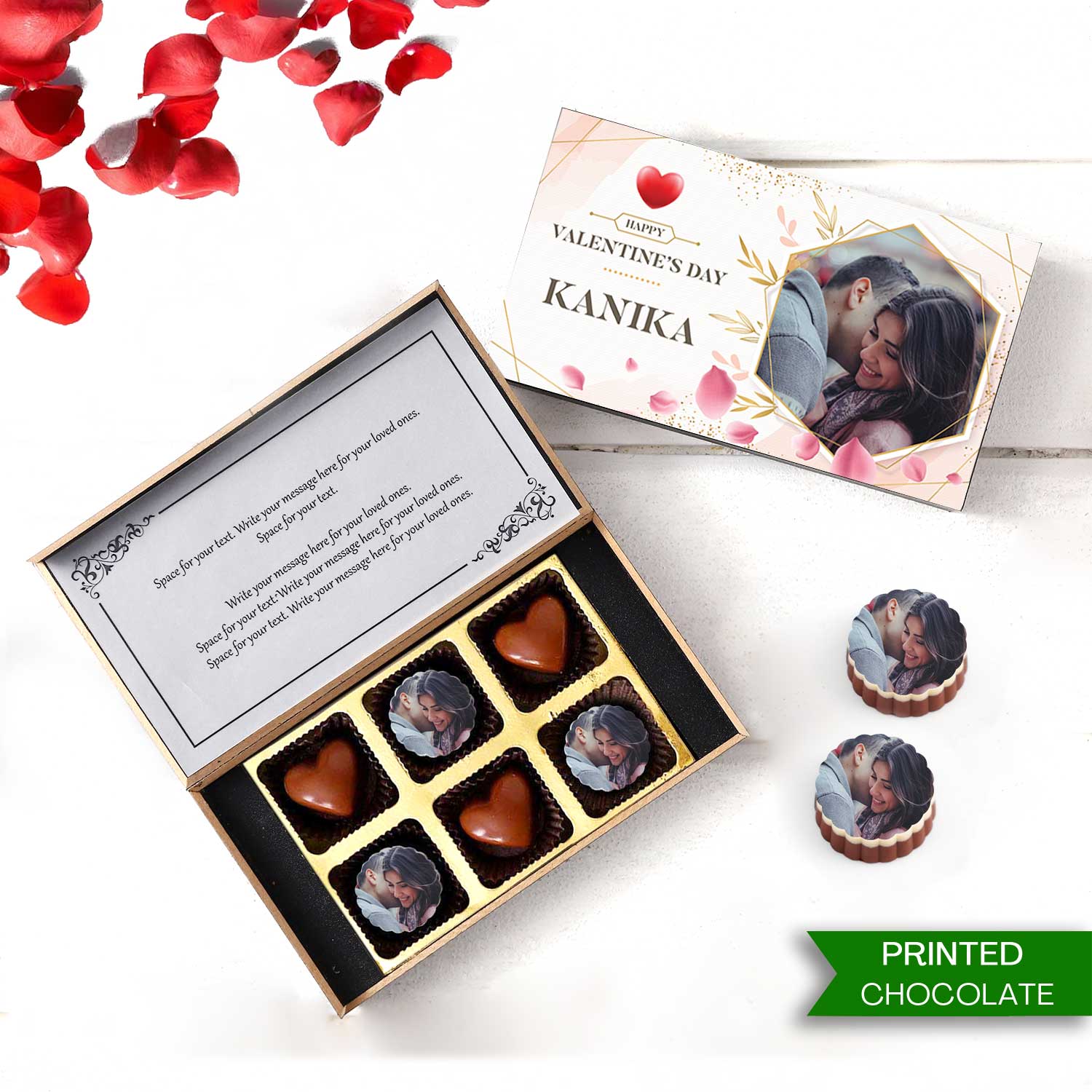 Happy Heart Shape Personalised Chocolate Box