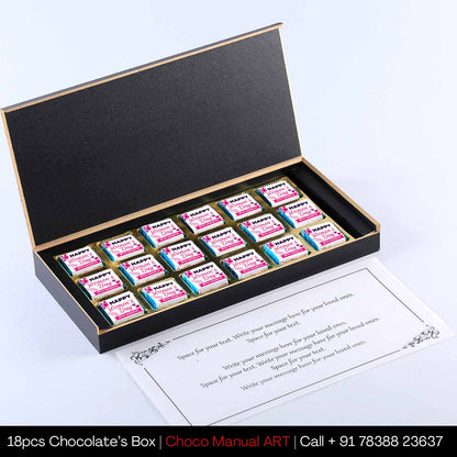 Woman's shadow printed pink designer gift of chocolates