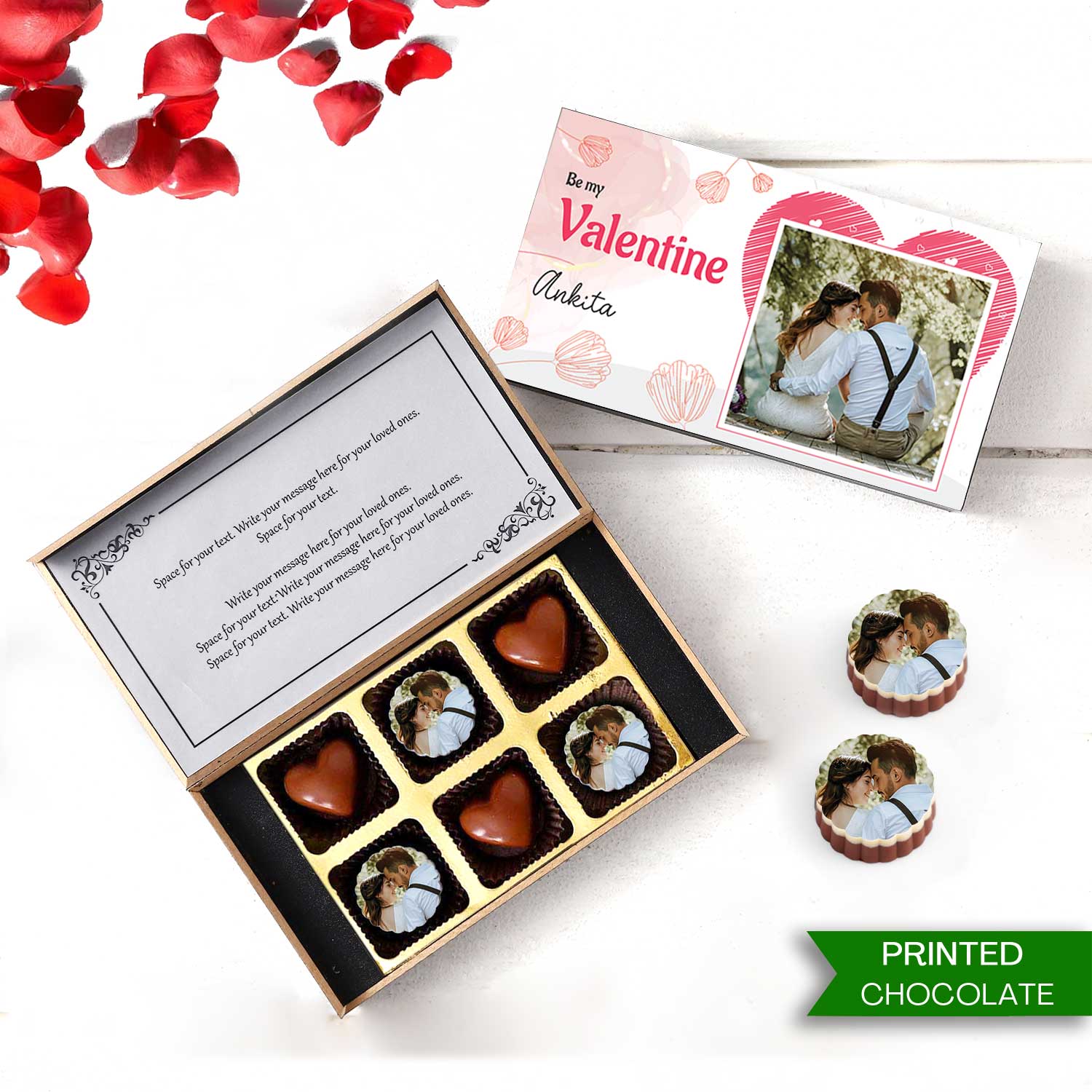 Be My Rose Valentine Personalised Chocolate Box
