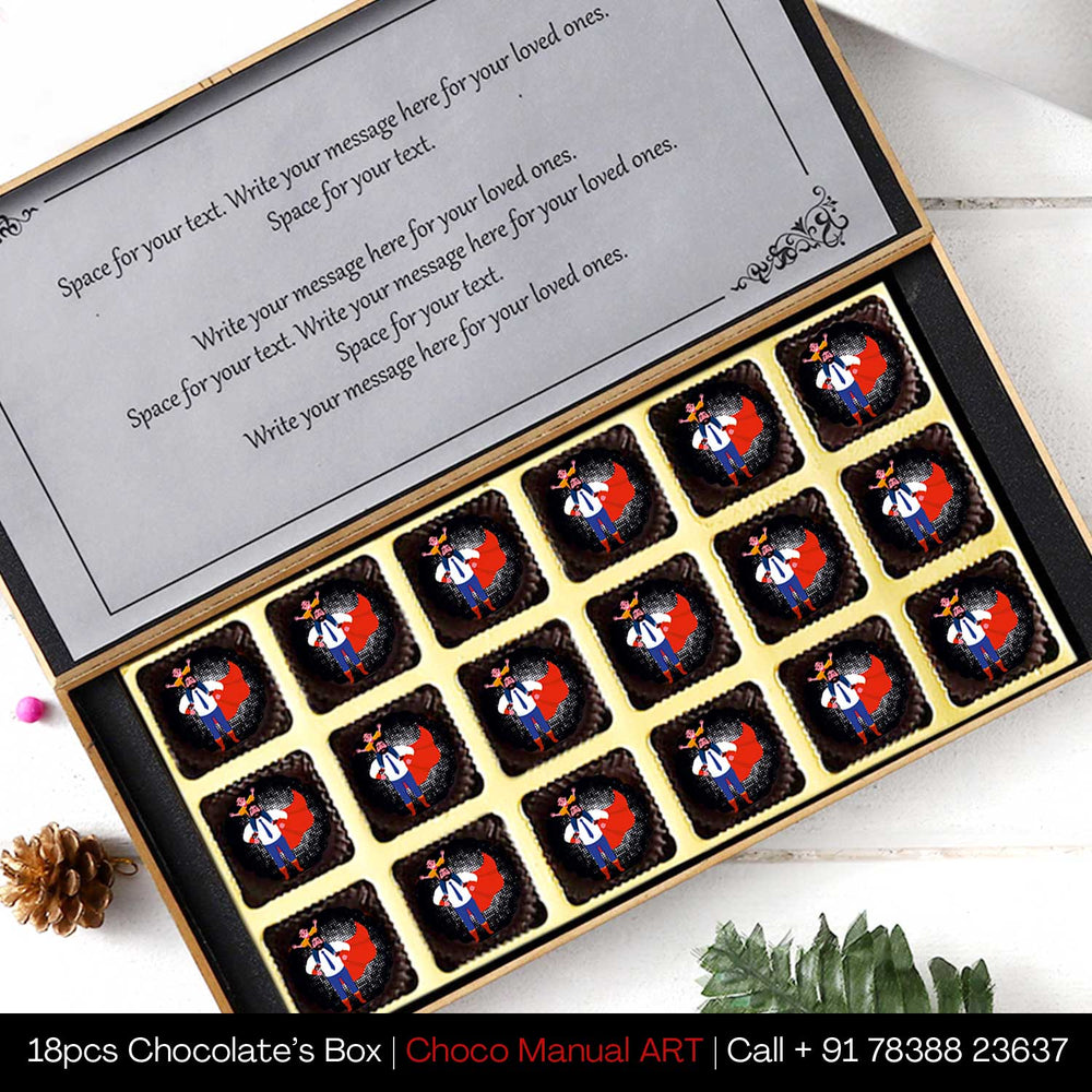Happy Father's Day Printed Chocolates With Cute Graphics Printed Box
