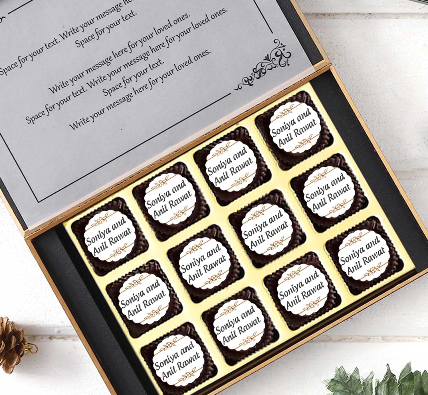 Personalised chocolates to celebrate the togetherness