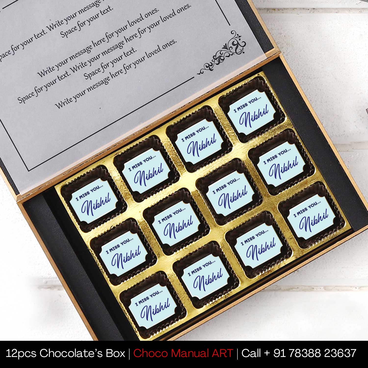 Miss YOU Printed Chocolate Online In India - Choco ManualART